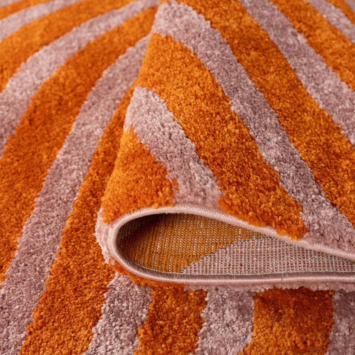 Sorbet Stripe Rug — folded construction detail