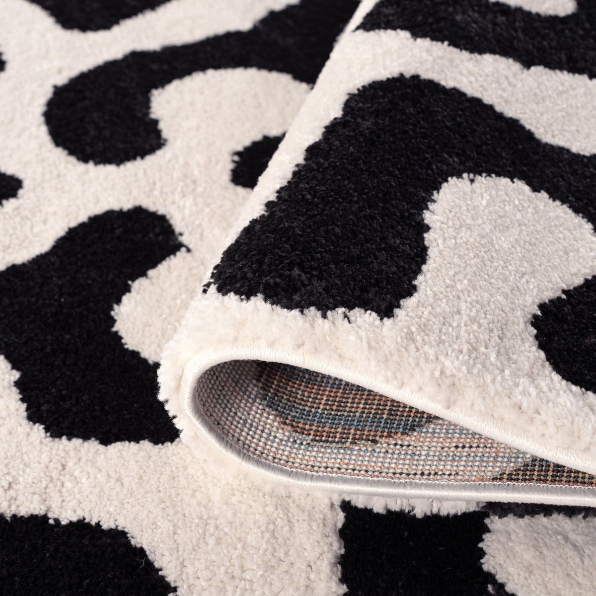 Ink Scribble Rug — folded construction detail