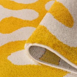 Lemon Scribble Rug — folded construction detail