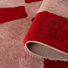 Cherry Check Rug — folded construction detail