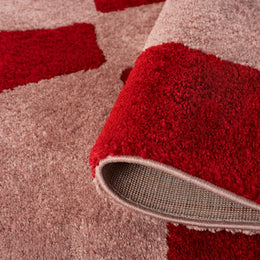 Cherry Check Rug — folded construction detail