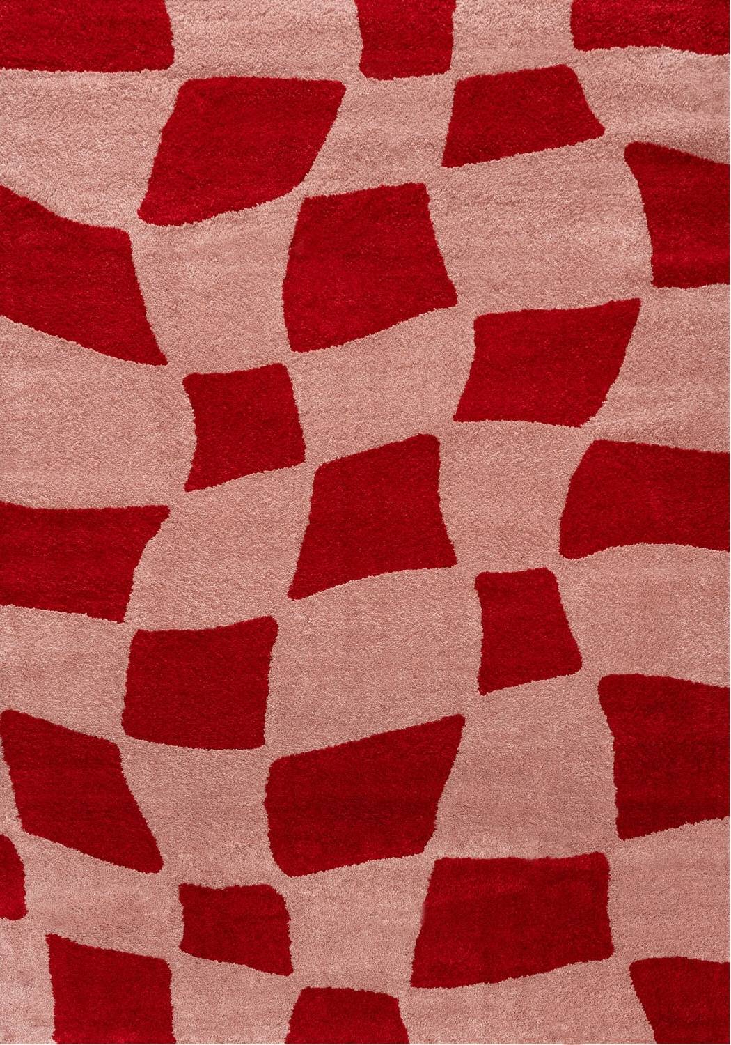 Cherry Check Rug — full product view