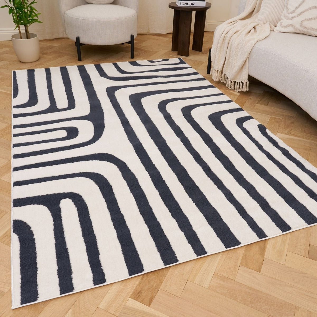 Cobalt Frame Rug — front product view
