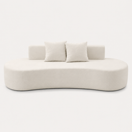 Front view of The Mallow Chaise Sofa in Beige