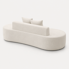 Side view of The Mallow Chaise Sofa in Beige
