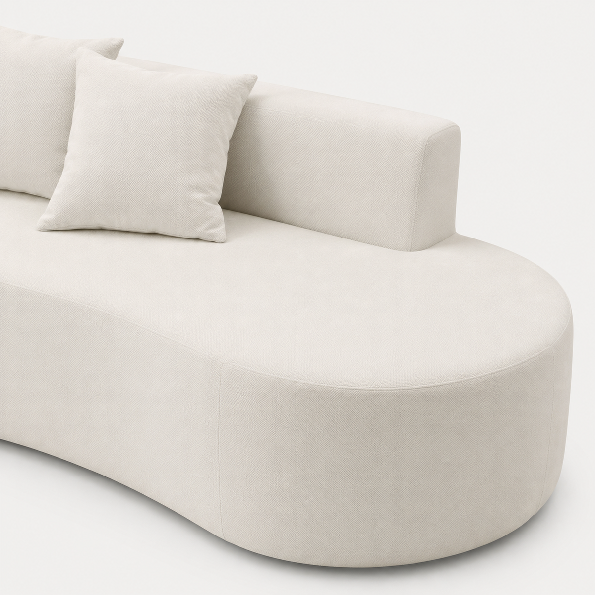 Full foam construction of The Mallow Chaise Sofa in Beige