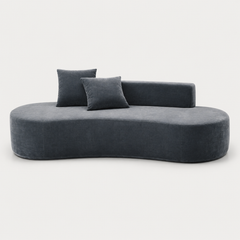 Front view of The Mallow Chaise Sofa in Midnight Blue