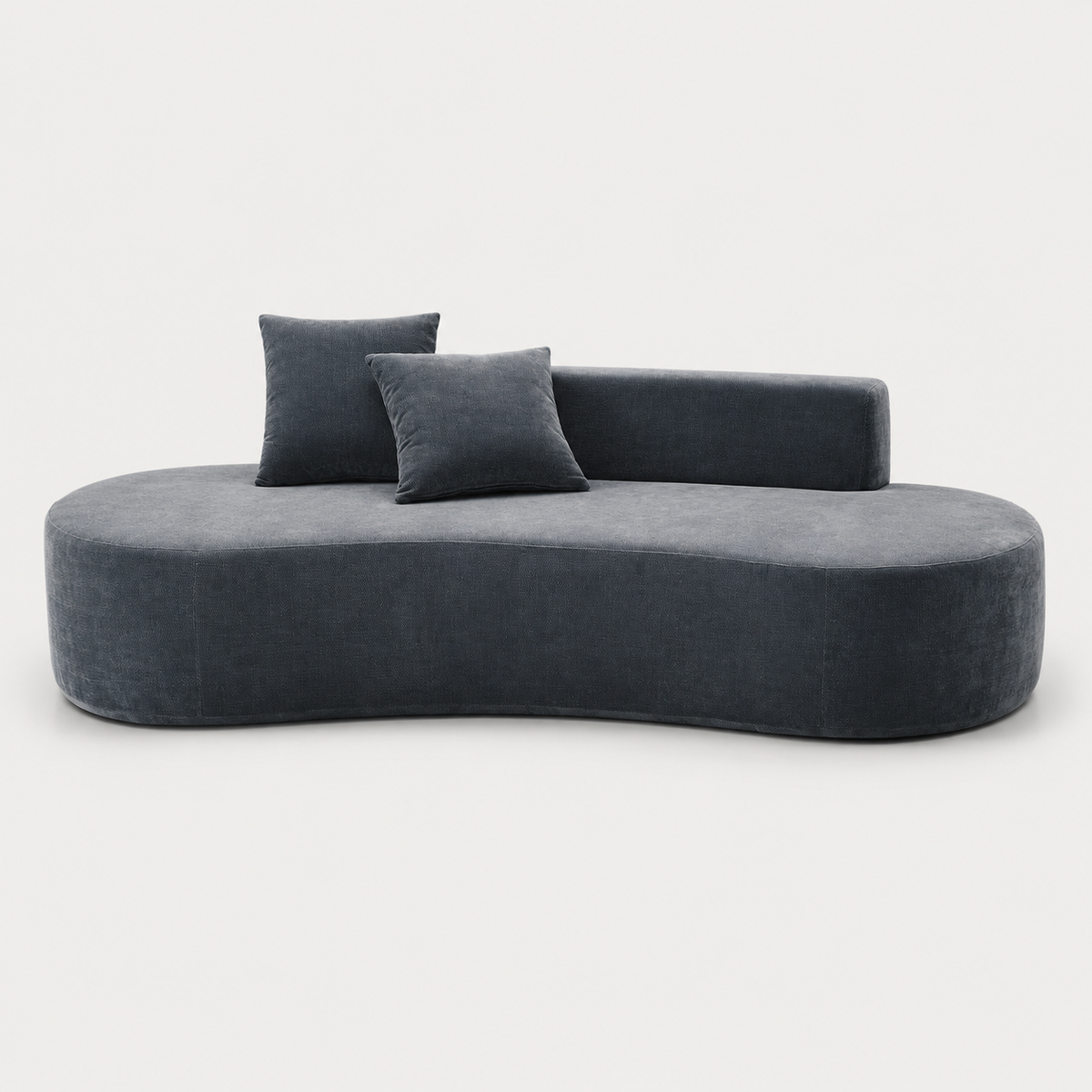 Front view of The Mallow Chaise Sofa in Midnight Blue