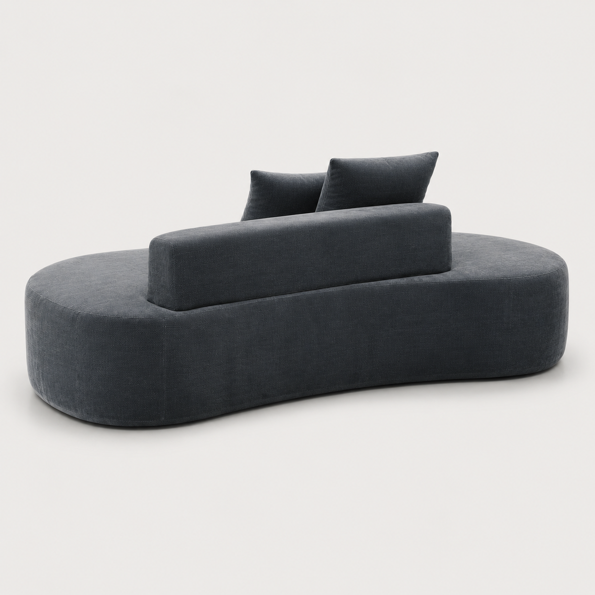 Side view of The Mallow Chaise Sofa in Midnight Blue