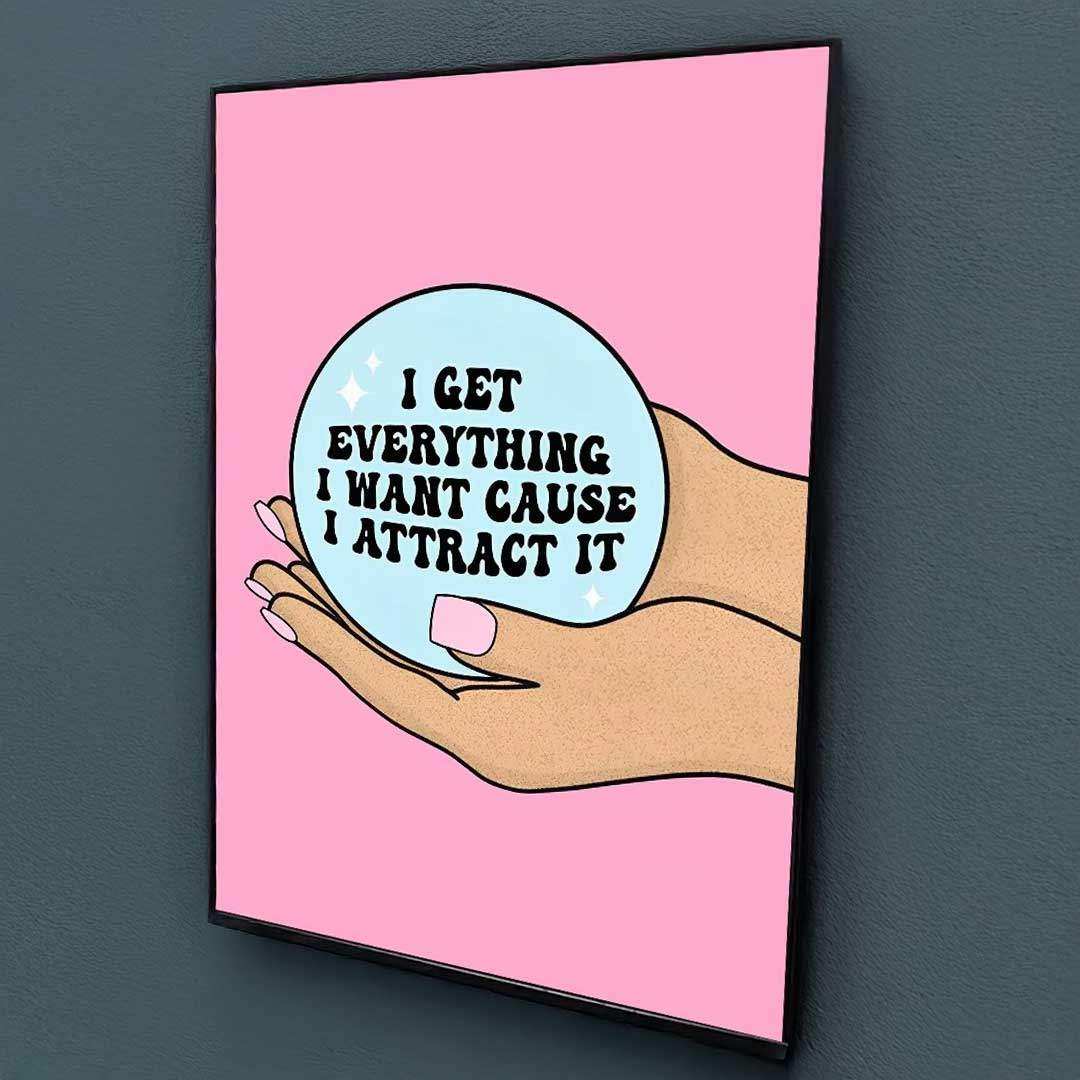 Manifestation Babe crystal ball canvas print