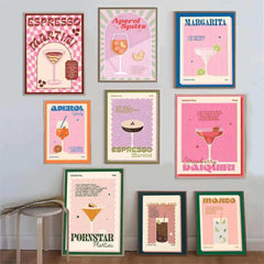 Espresso Martini canvas wall art shown in an interior