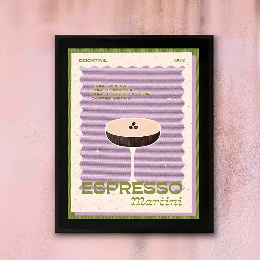 Midnight Espresso Martini cocktail canvas print