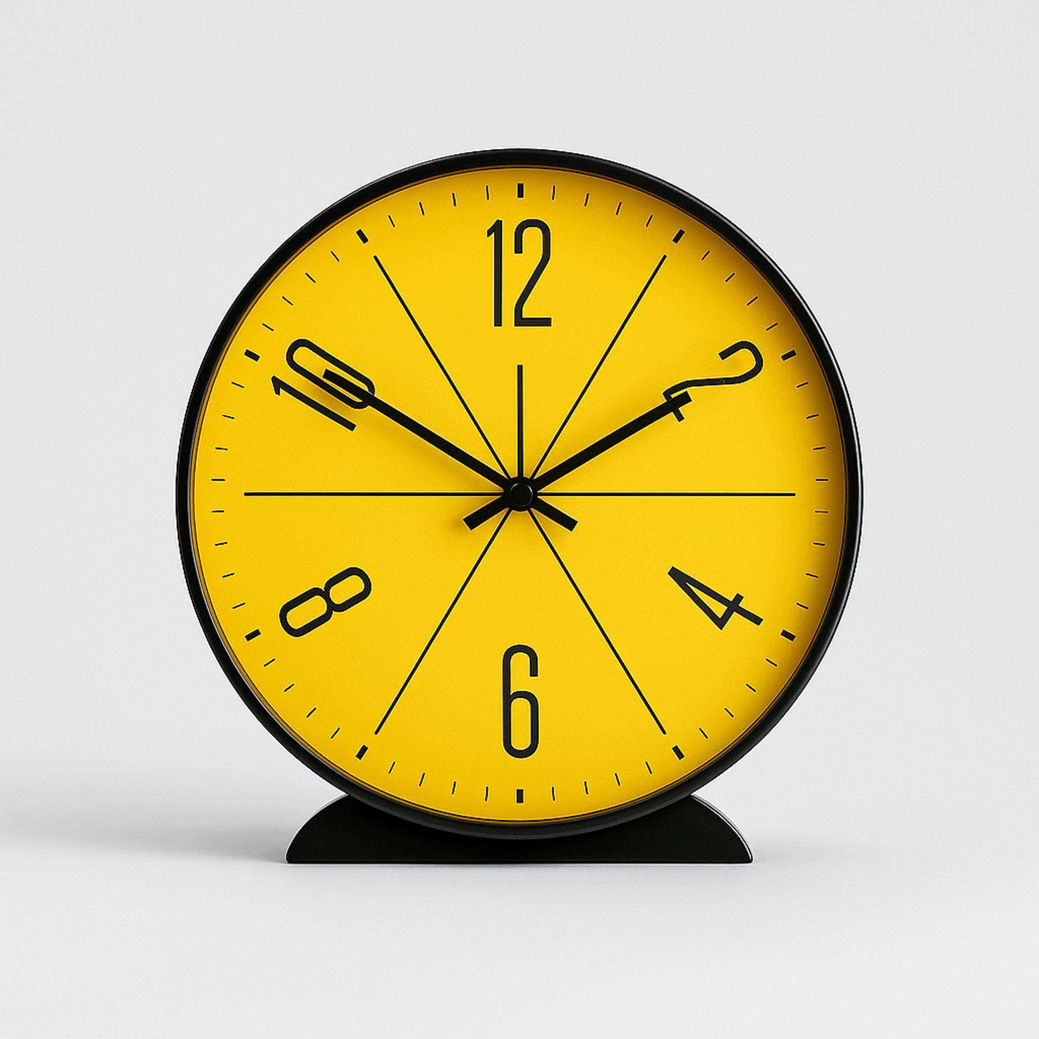 Modern Nordic Wall Clock with bold yellow analogue face