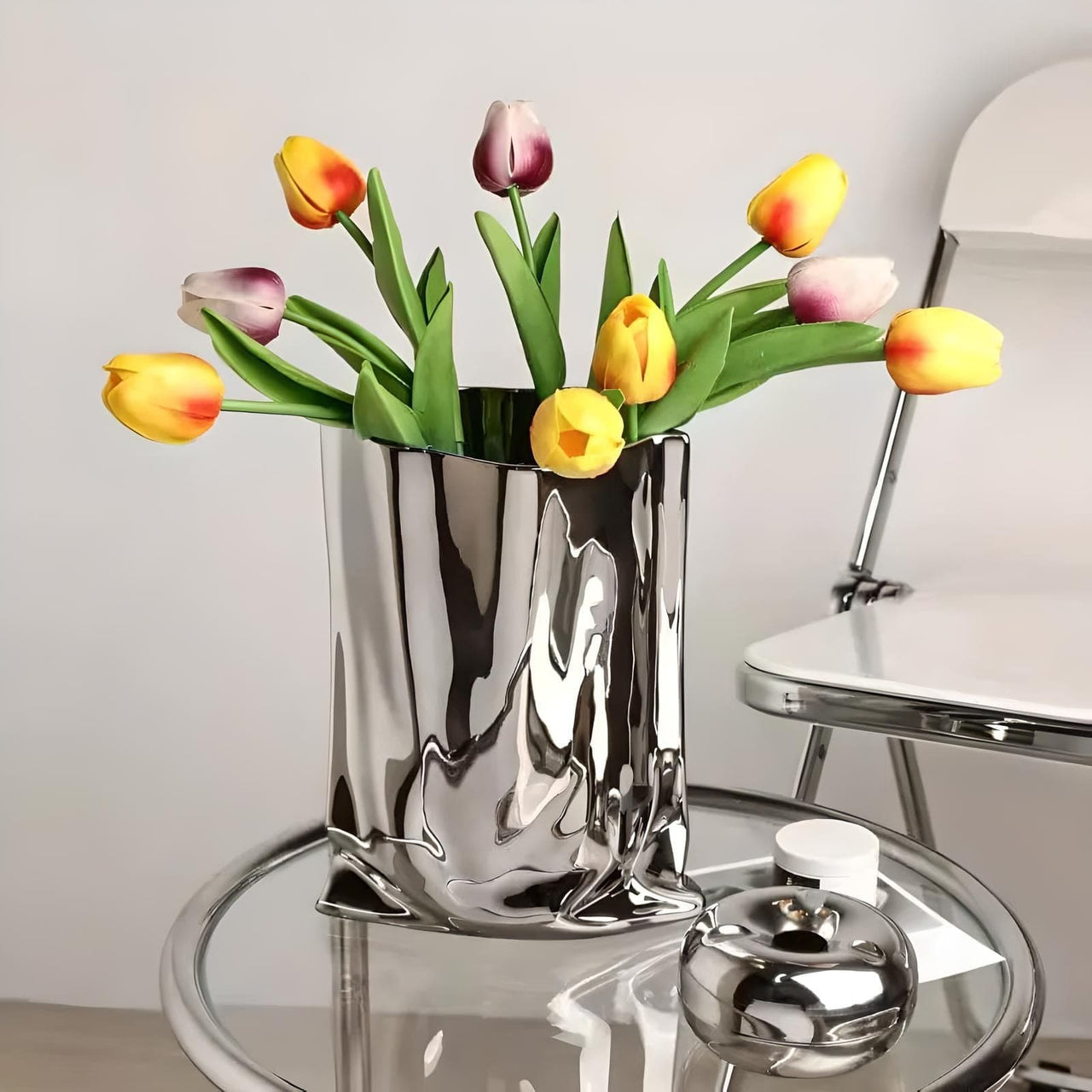 The Abstract Chrome Vase
