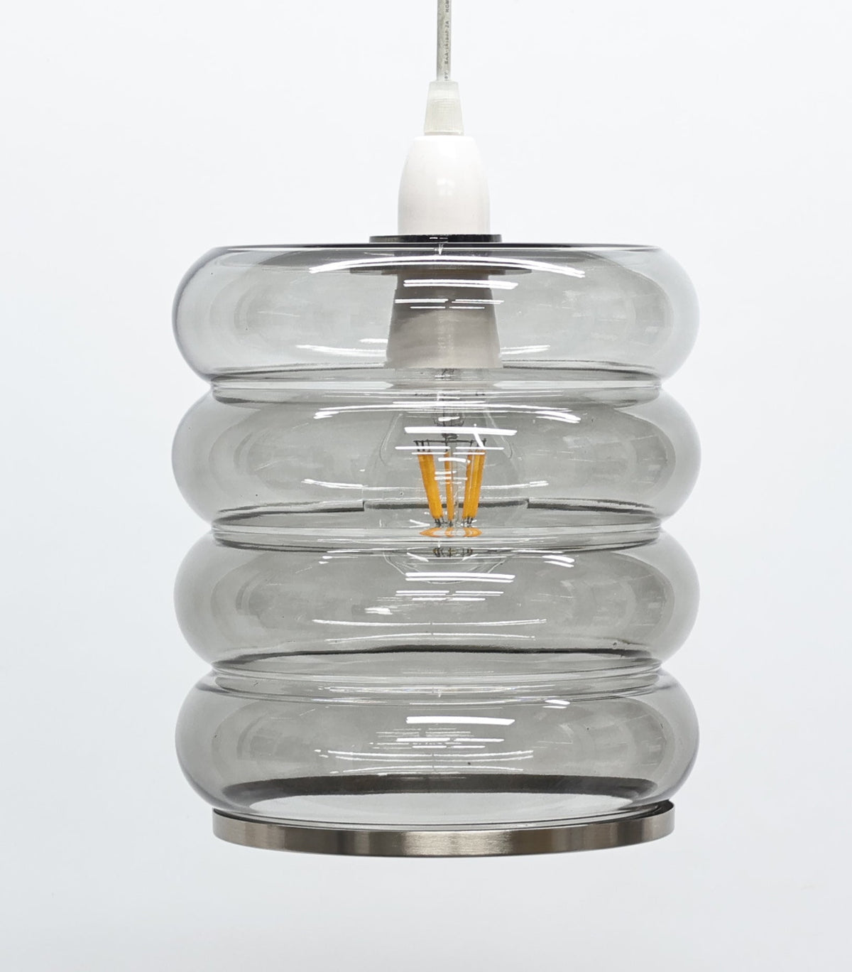 Cassia Smoke Glass Easy-Fit Pendant – product view 3