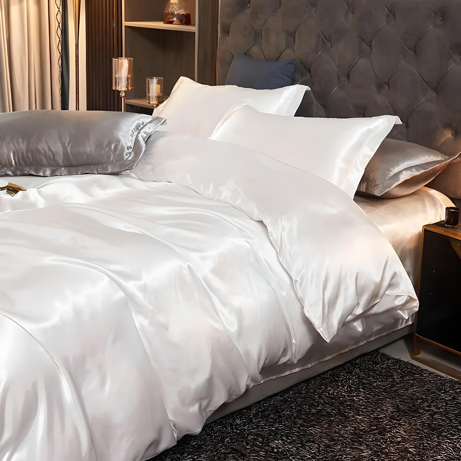 Pearl White Silk Bedding Set - Sickhaus