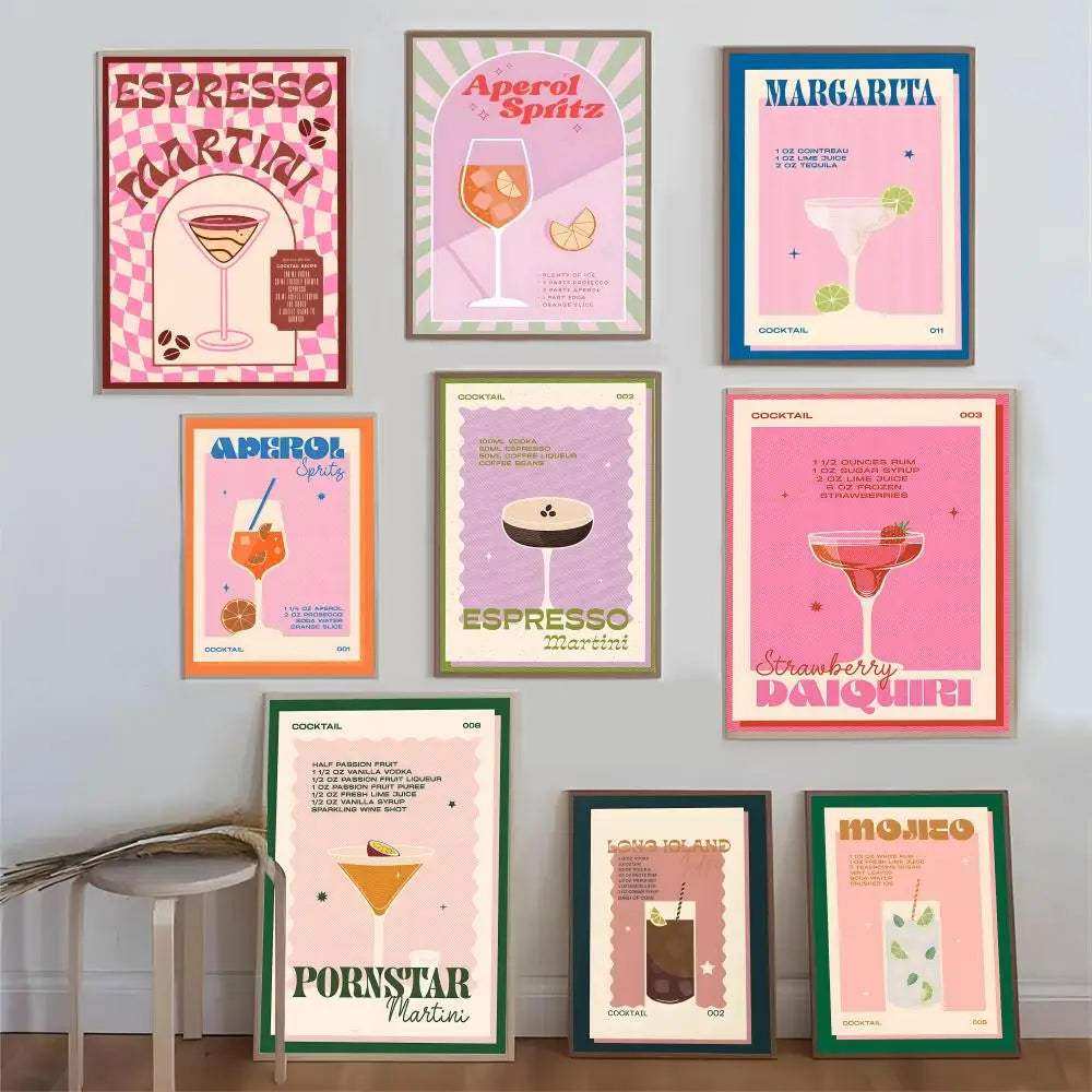 Pornstar Martini canvas wall art shown in an interior