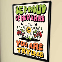 Proud Blooms motivational flower canvas print