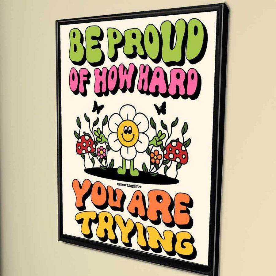 Proud Blooms motivational flower canvas print