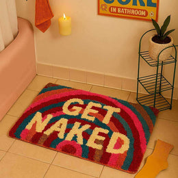 Rainbow Get Naked bath mat in a full product view