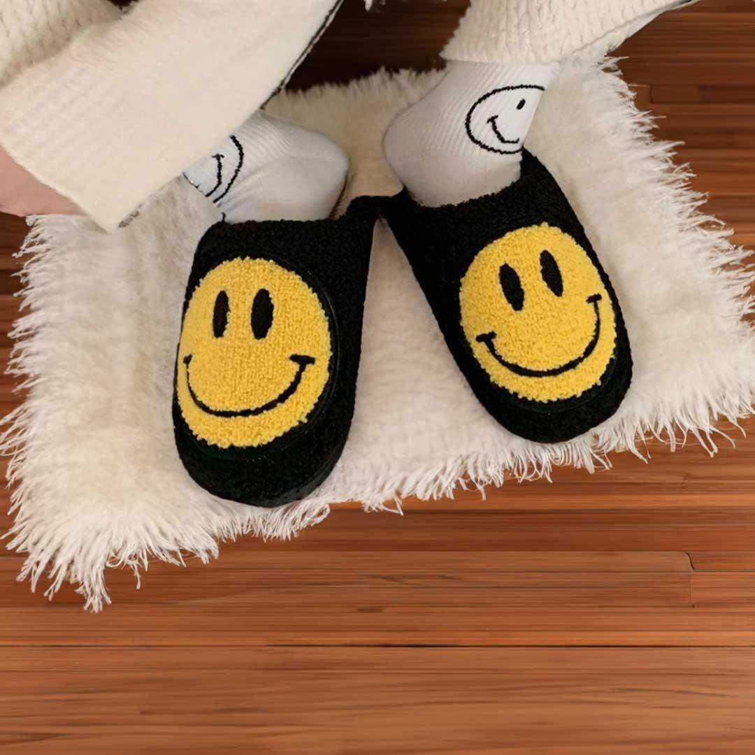 Smiling Slippers showing the plush lining