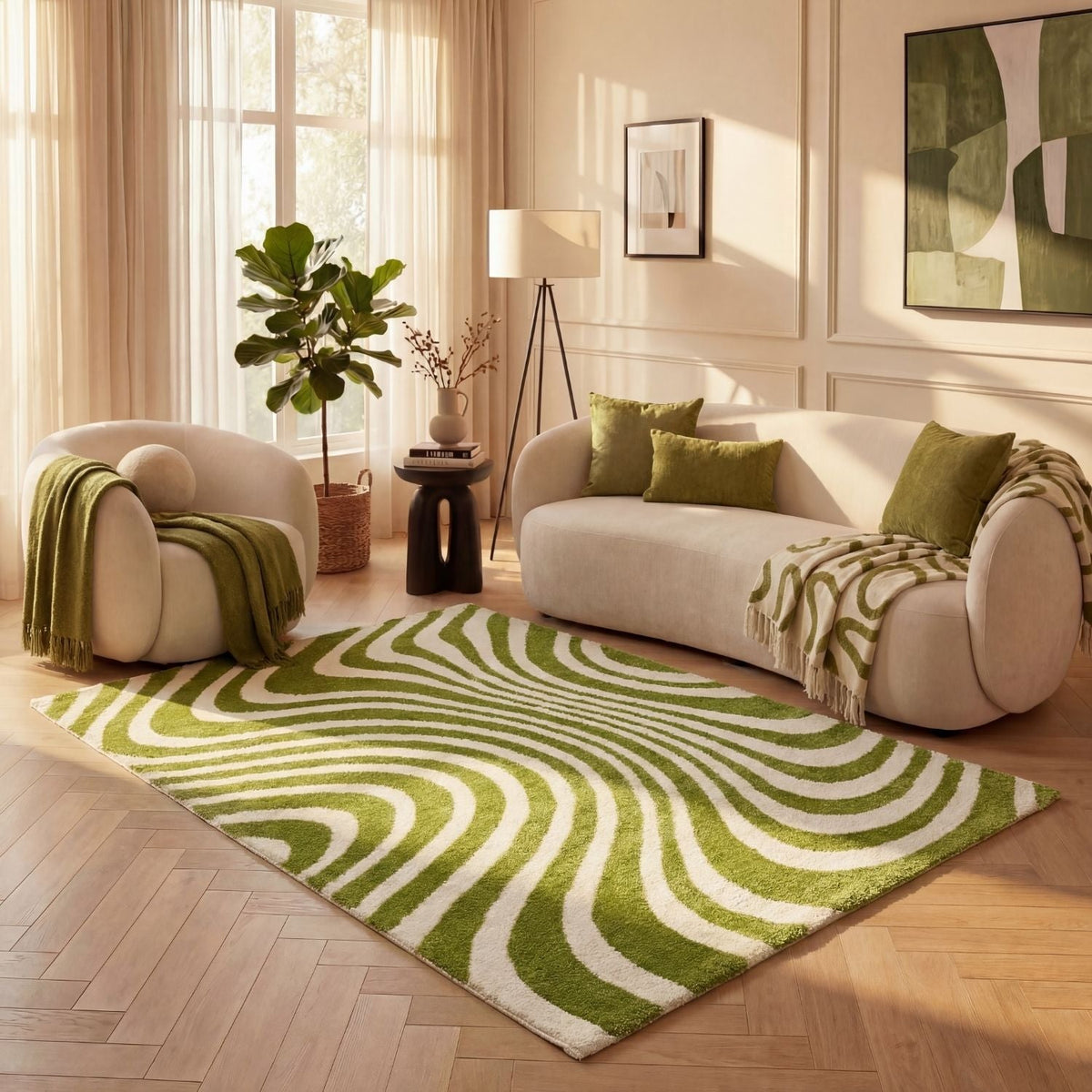 Garden Stripe Rug — room-scale view