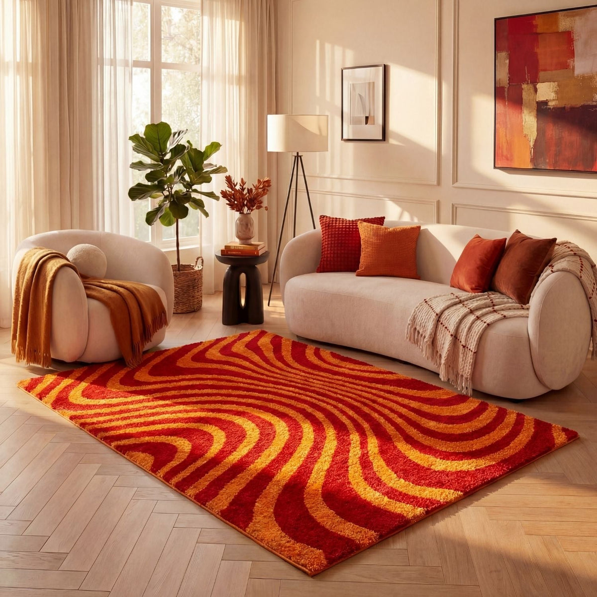 Ember Stripe Rug — room-scale view