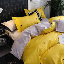 Sun and Stars bedding pattern close view