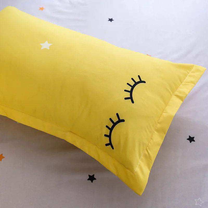 Sun and Stars bedding set showing coordinated pieces