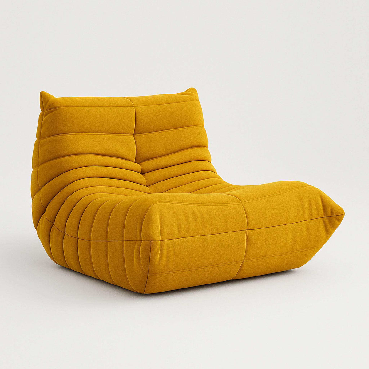Segmented Caterpillar Lounger Chair with full-body proportions