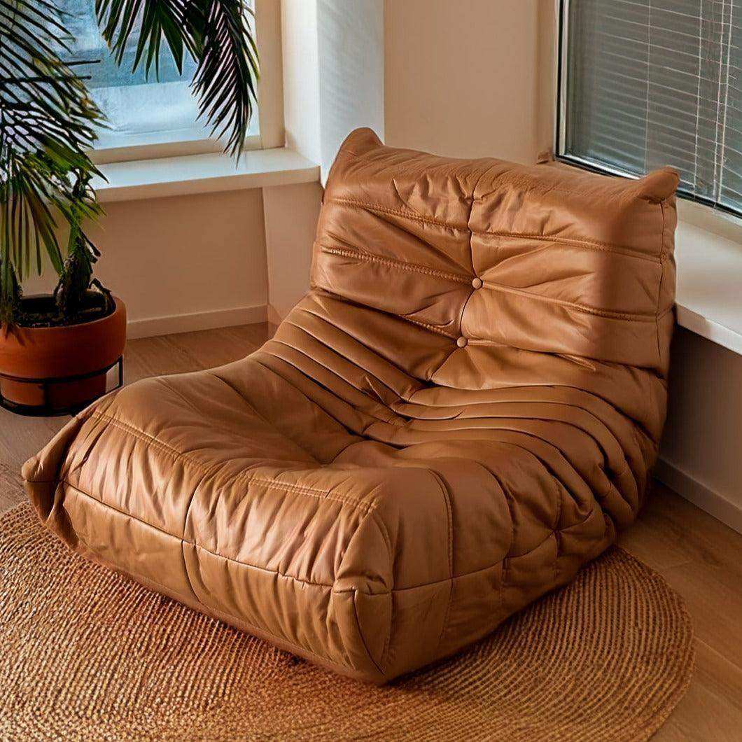 Caterpillar Lounger Chair showing the removable upholstered cover