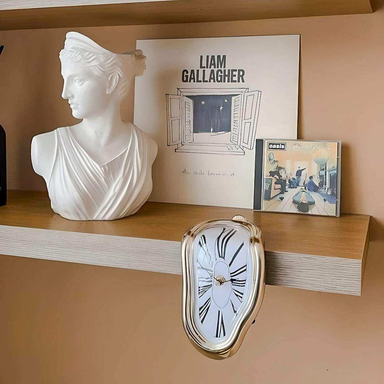 The Melting Clock with contrasting Roman numeral face