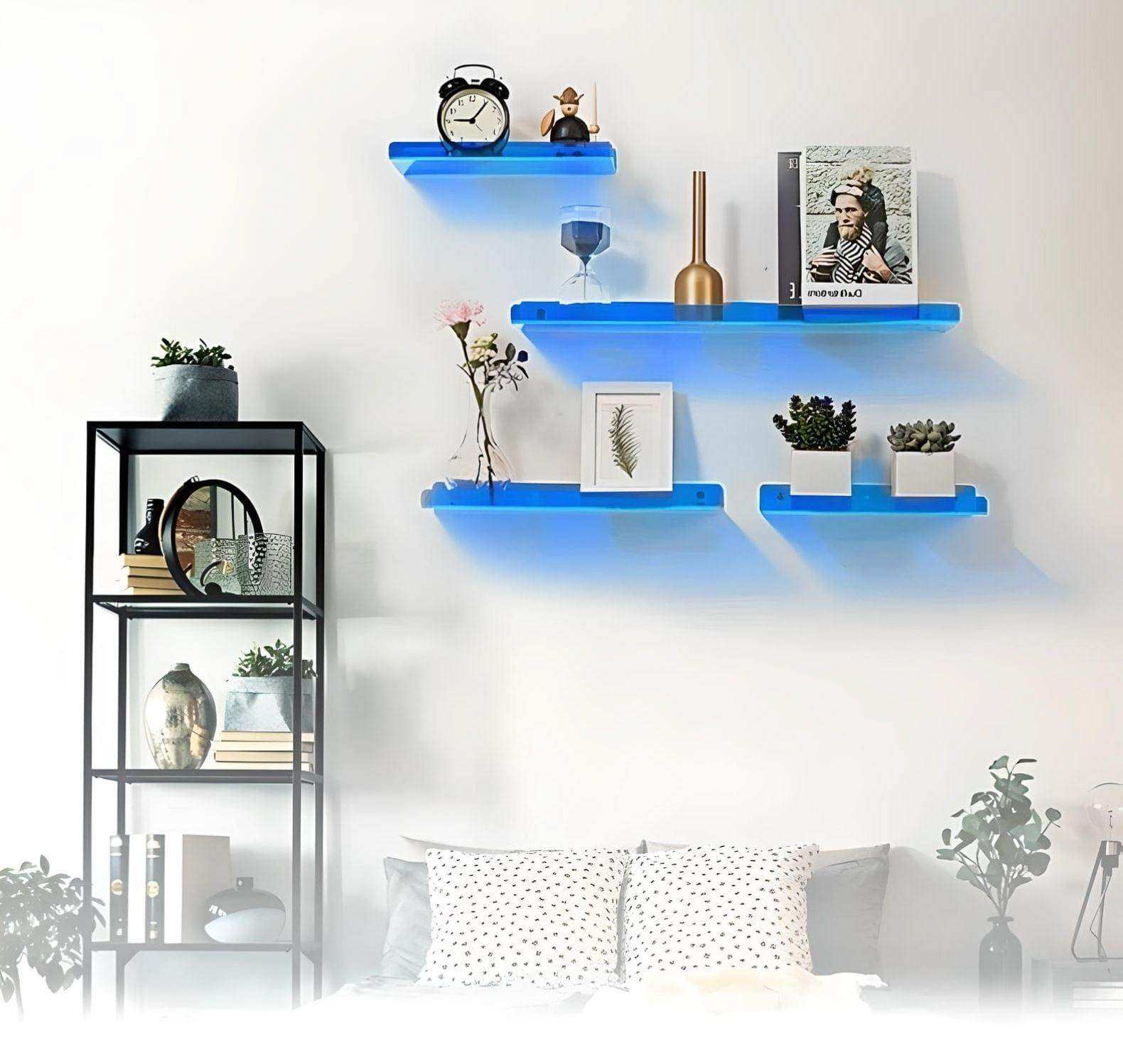 Brown acrylic wall shelf product view