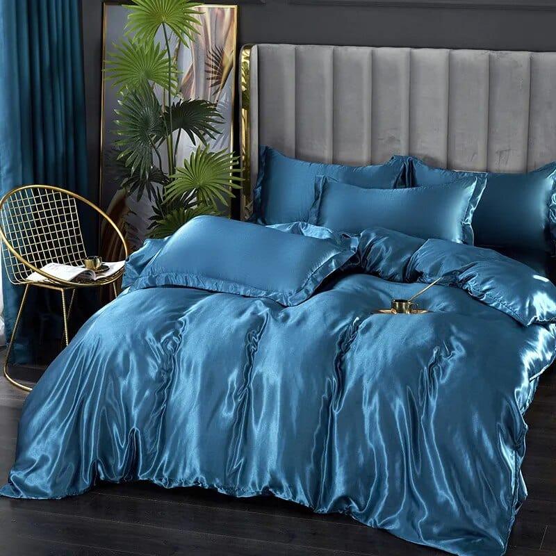 The Paris Blue Silk Bedding Set - Sickhaus