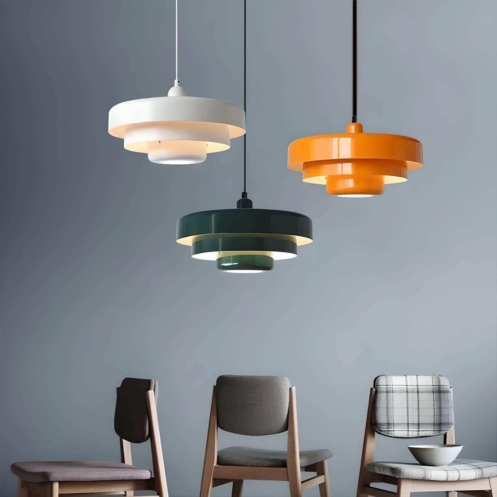 Metal pendant light with 12cm ceiling canopy