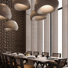 Grey textured Wabi-sabi pendant light