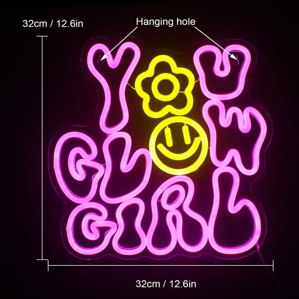 You Glow Girl LED Neon Wall Decoration - Sickhaus