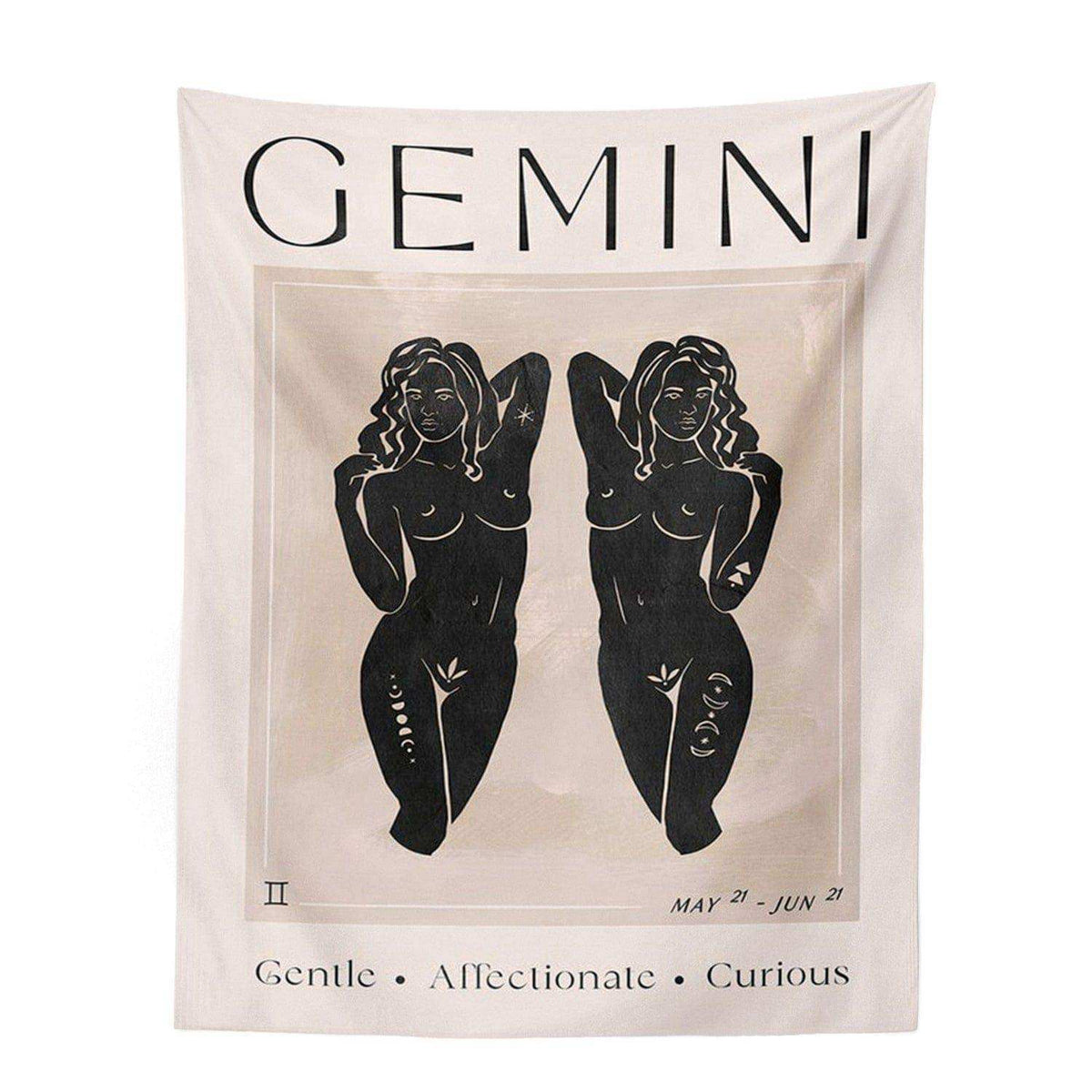 Polyester Astrology Tapestry fabric and artwork detail