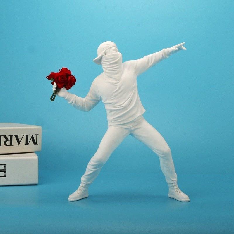 Banksy Flower Thrower Sculpture - Sickhaus - Quirky Home Accessories UK