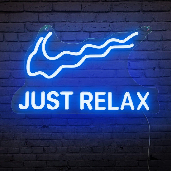 Just Relax Neon Swoosh Sign - Sickhaus