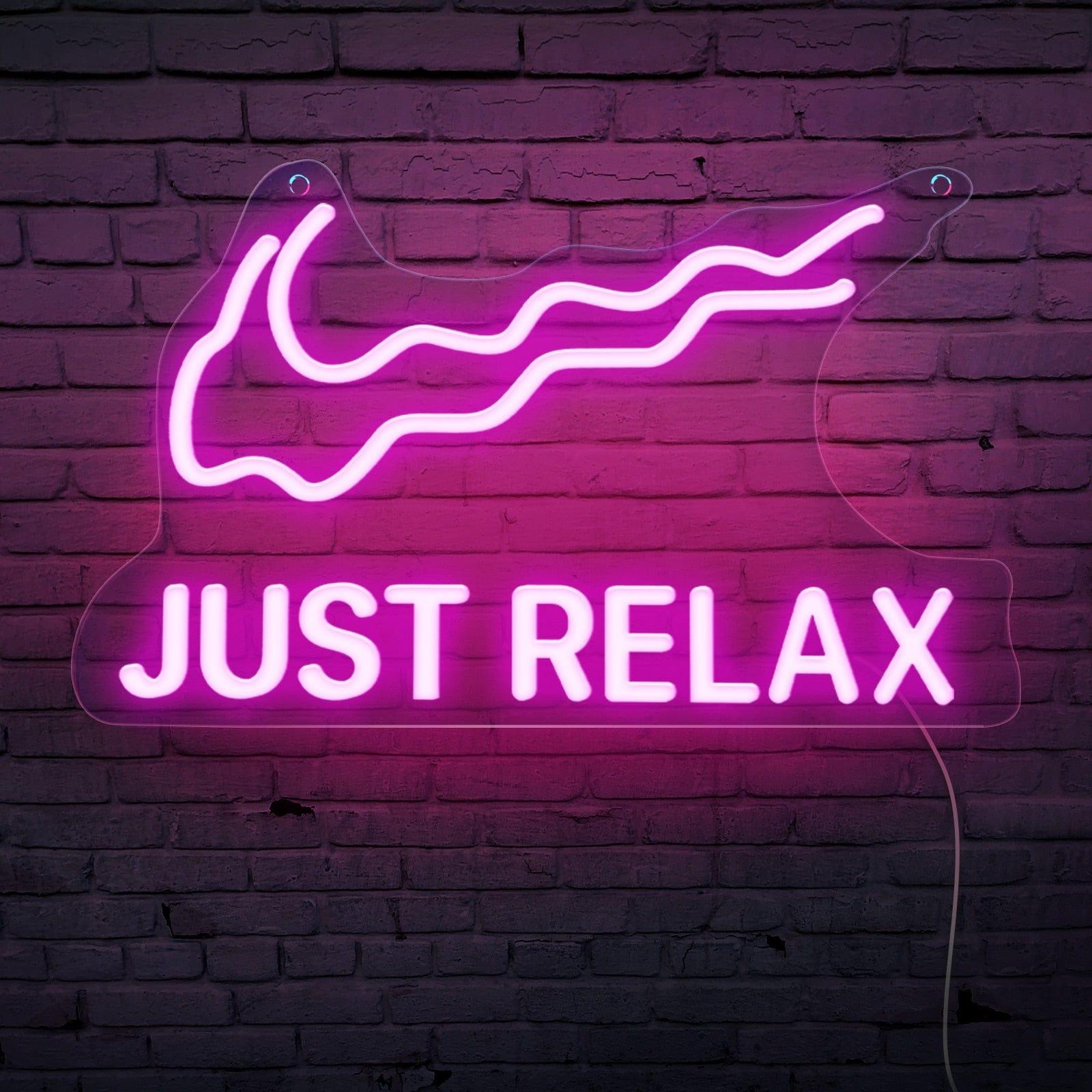 Just Relax Neon Swoosh Sign - Sickhaus