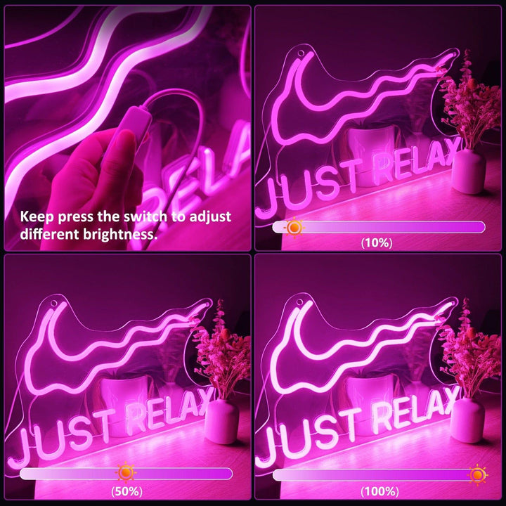 Just Relax Neon Swoosh Sign - Sickhaus