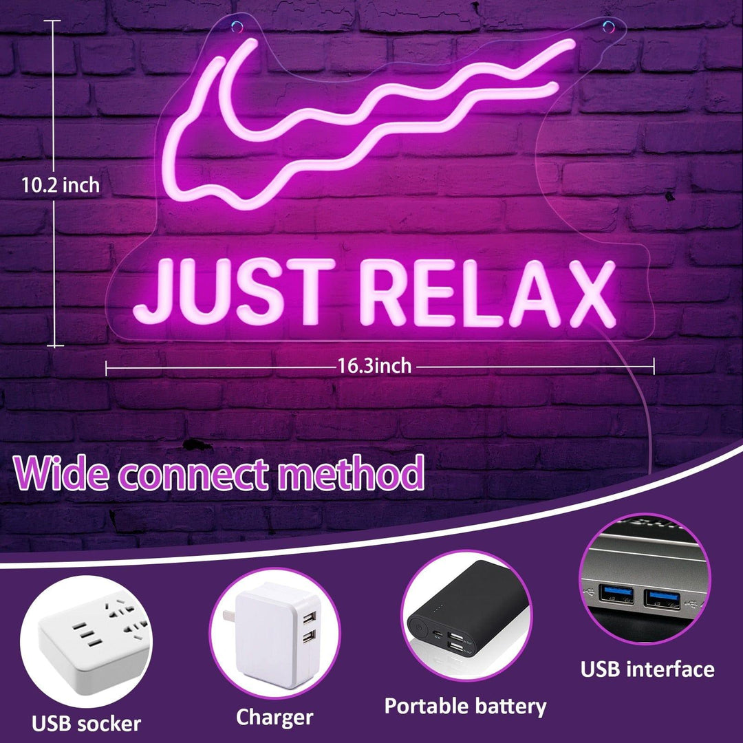 Just Relax Neon Swoosh Sign - Sickhaus