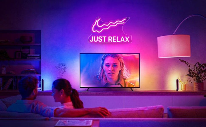 Just Relax Neon Swoosh Sign - Sickhaus