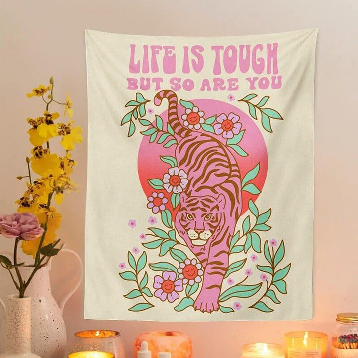 Life Is Tough Tiger Tapestry - Sickhaus