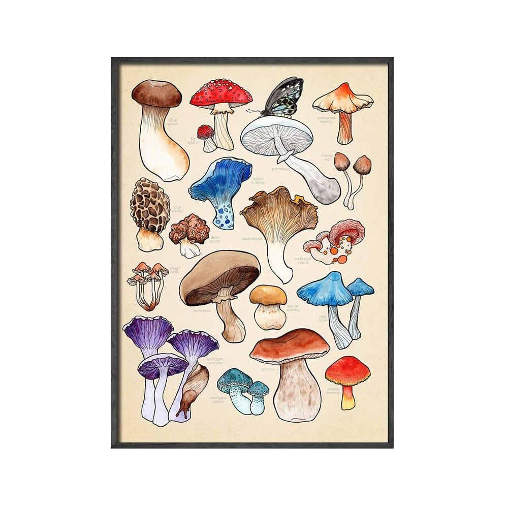 Mushroom Varieties Canvas Print - Sickhaus
