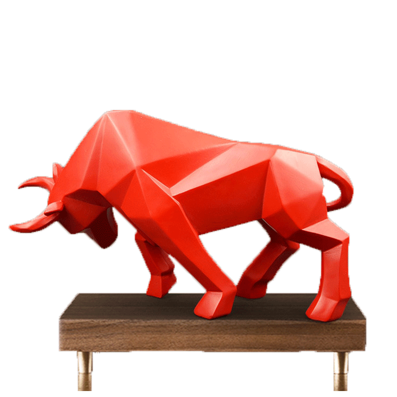 Resin sculpture Low Poly bull