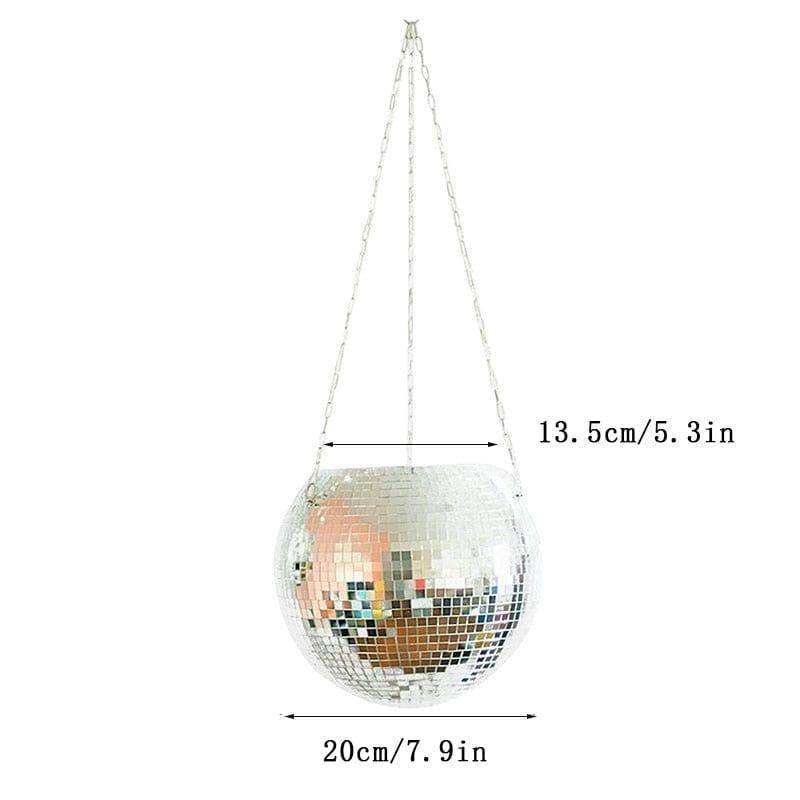 Mirrored planter reflecting ambient light