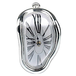 Compact freestanding Melting Clock with curved form