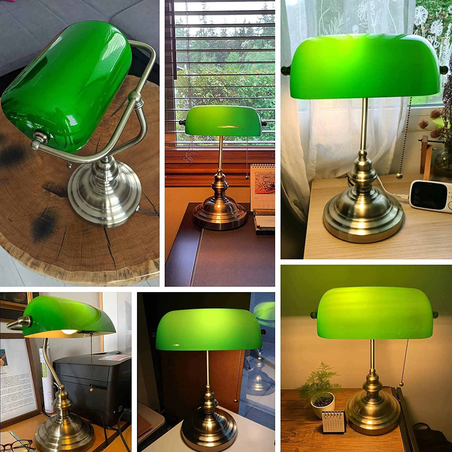 Retro Zipper Switch Banker Table Lamp, Bankers Lamp Table Green